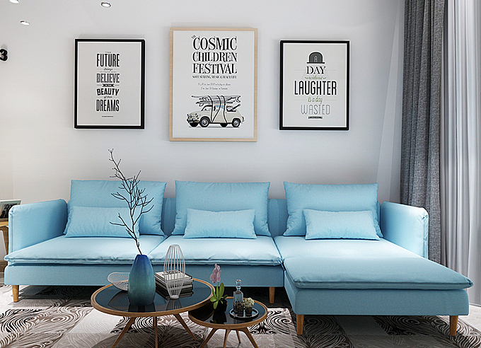 Ghế sofa xanh nhạt công nghệ châu Âu tương thích với những mảng tường trắng. Sofa K800 là gơi ý cho bạn, kích thước gọn, nệm ghế ngồi có thể tháo rời. Áo gối và áo bọc nệm tháo ra giặt được nên tiện lợi cho việc vệ sinh. Sản phẩm đang giảm 11 %, còn 16,9 triệu (giá gốc 18.988.764 đồng).